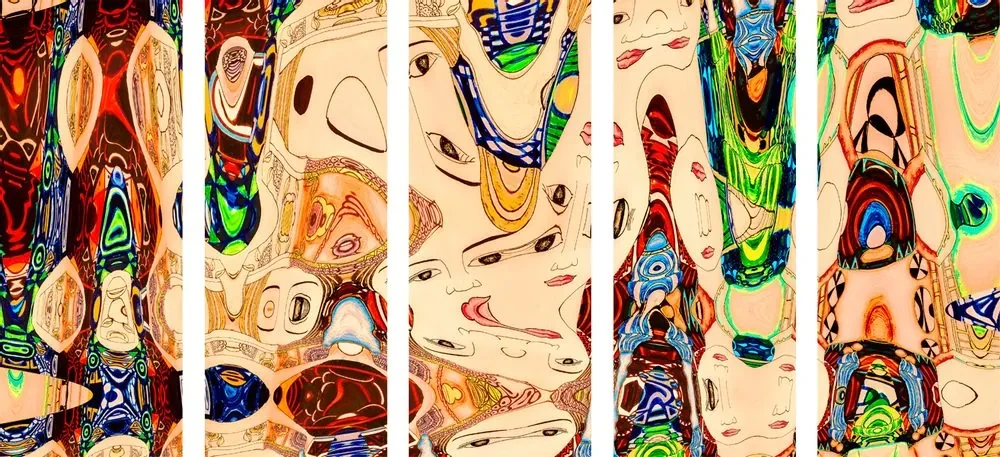 Tablou 5-piese mamă în design abstract