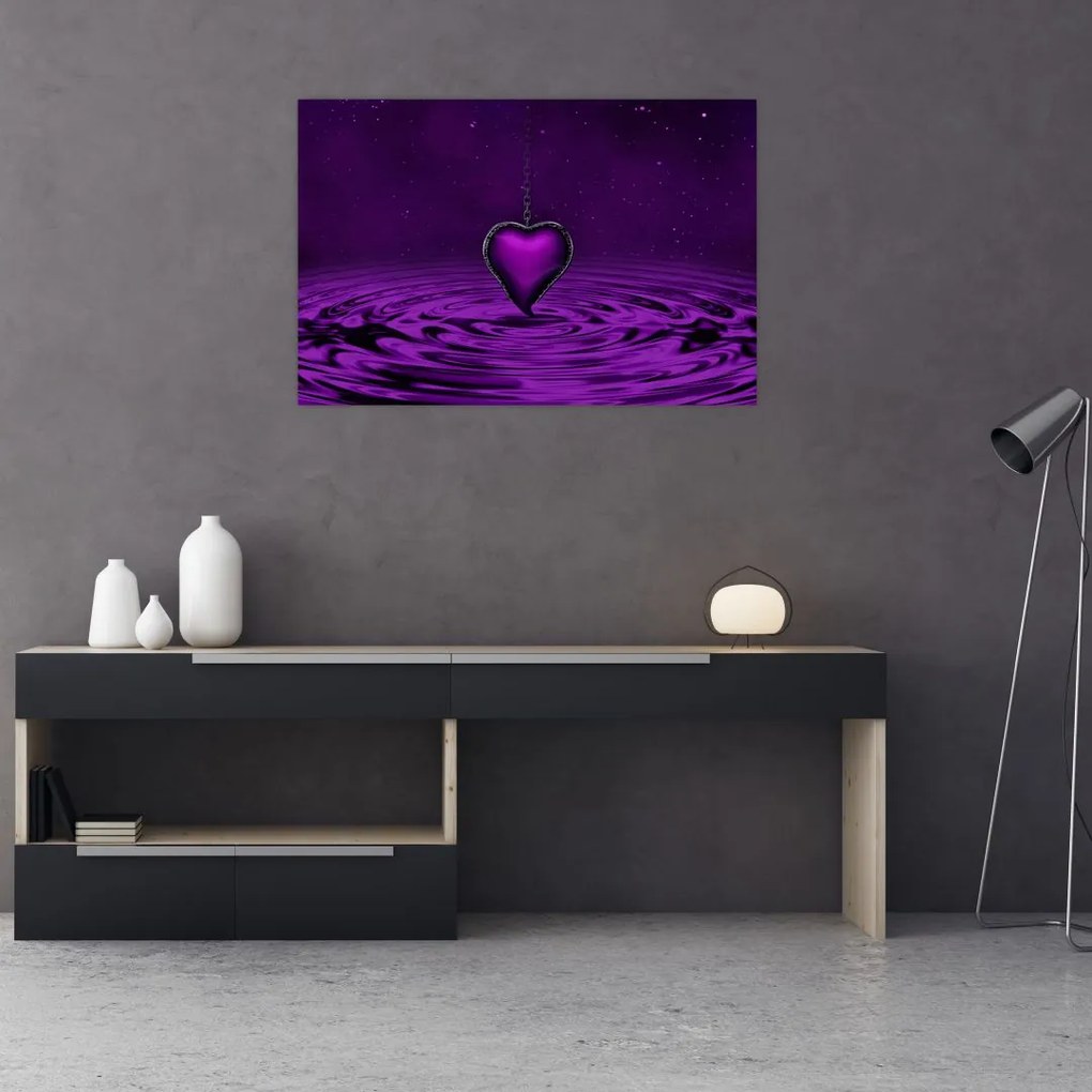 Tablou ci inima violetă (90x60 cm)