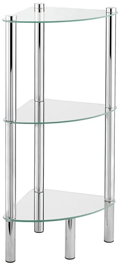 WENKO 15850100 - Poliță YAGO, 30 x 74 cm, inox/argintiu/transparent