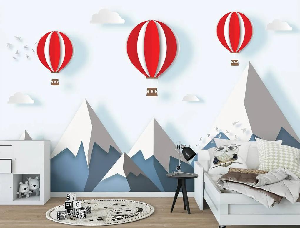 Fototapet - Zbor cu balon peste munți (152,5x104 cm), în 8 de alte dimensiuni noi