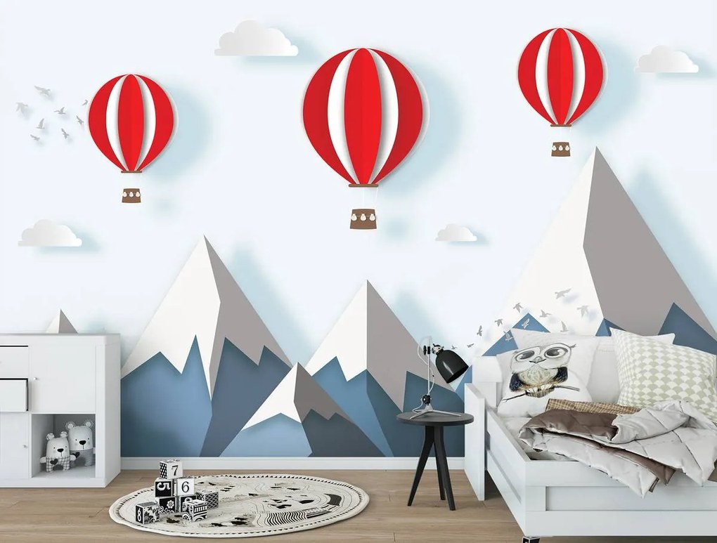 Fototapet - Zbor cu balon peste munți (254x184 cm), în 8 de alte dimensiuni noi