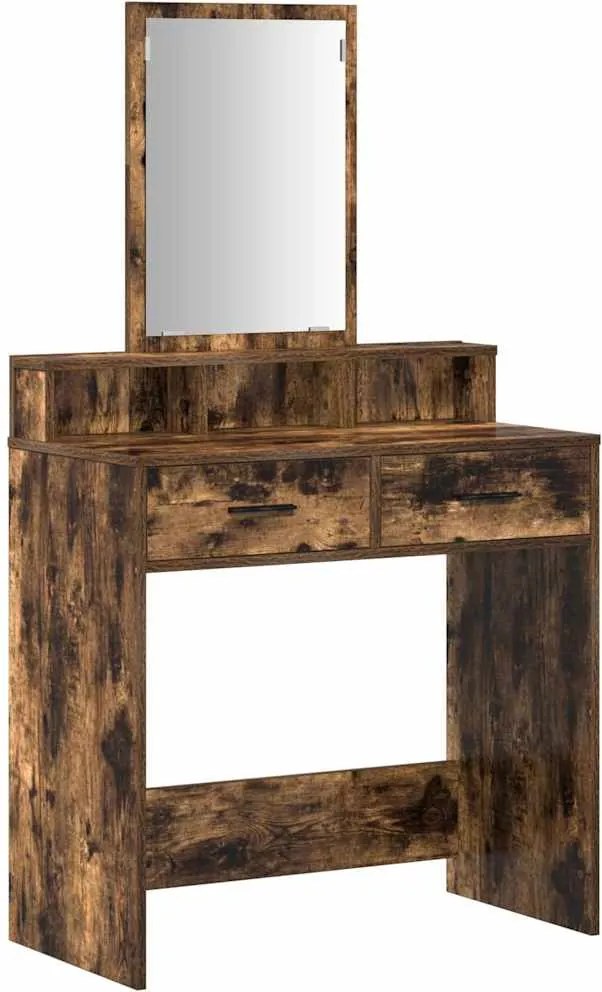 vidaXL Masă de Machiaj Stejar fumuriu 79 x 41 x 140 cm Lemn compozit