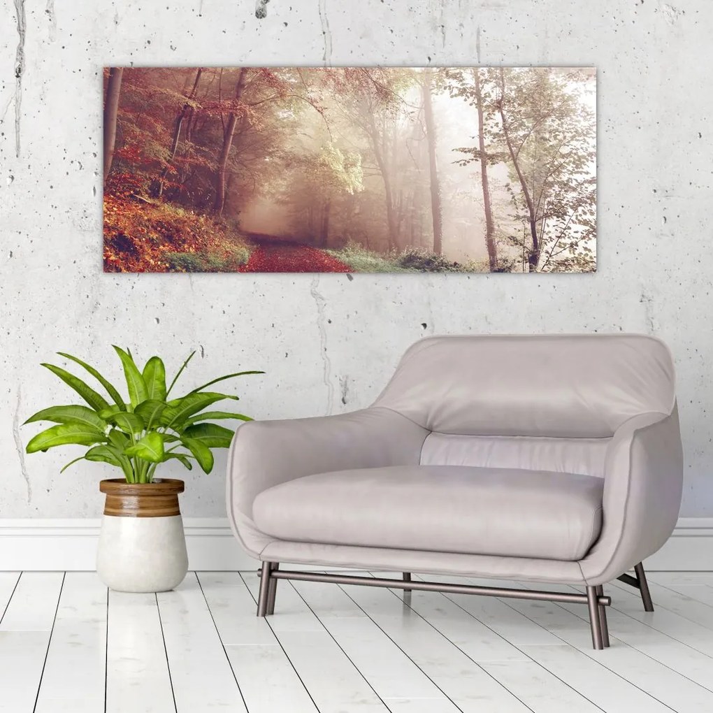 Tablou - Plimbarea de toamnă prin pădure (120x50 cm)