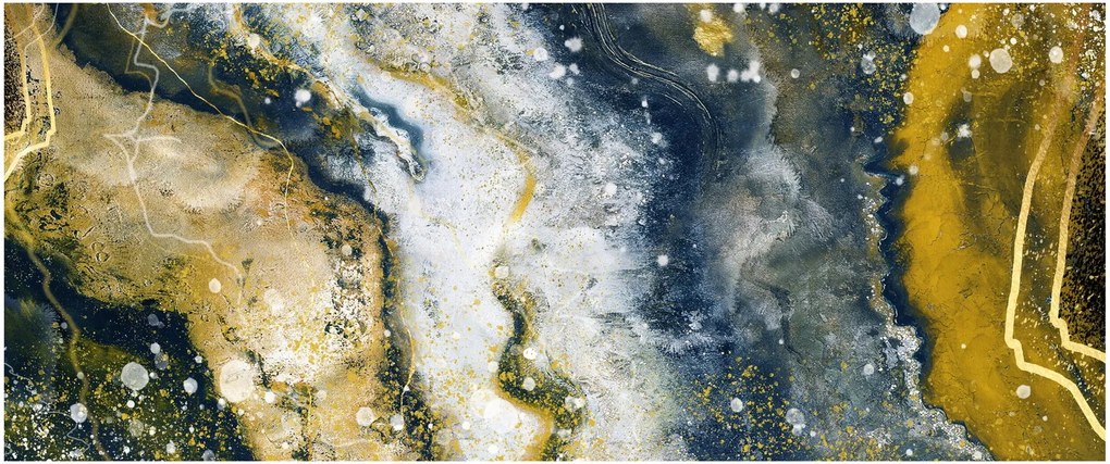 Tablou - Abstract auriu (120x50 cm)