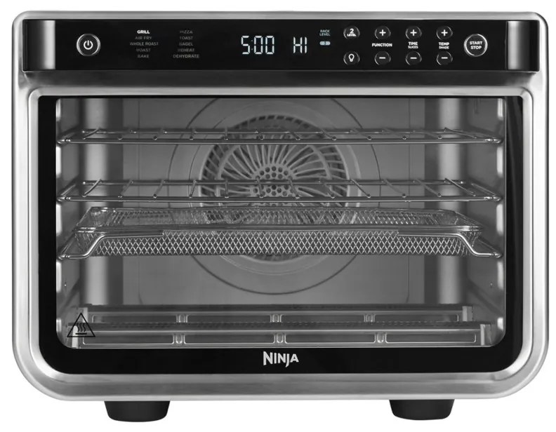 Cuptor multifunctional NINJA Foodi DT200EU, 2400W, 29L, 10in1, Timer, Convectie, Ecran tactil, Gatit uniform pe doua nivele, Inox/negru