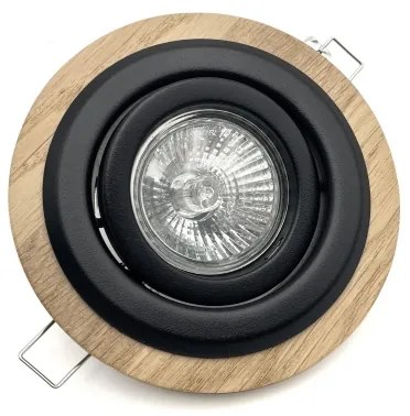 Set 3x spot încastrat TOBBY 1x GU10/20W/230V, Ø 11,5 cm, stejar/negru