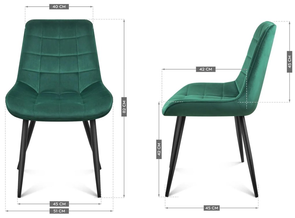 Scaun de sufragerie Pamper 3 (verde închis). 1087621