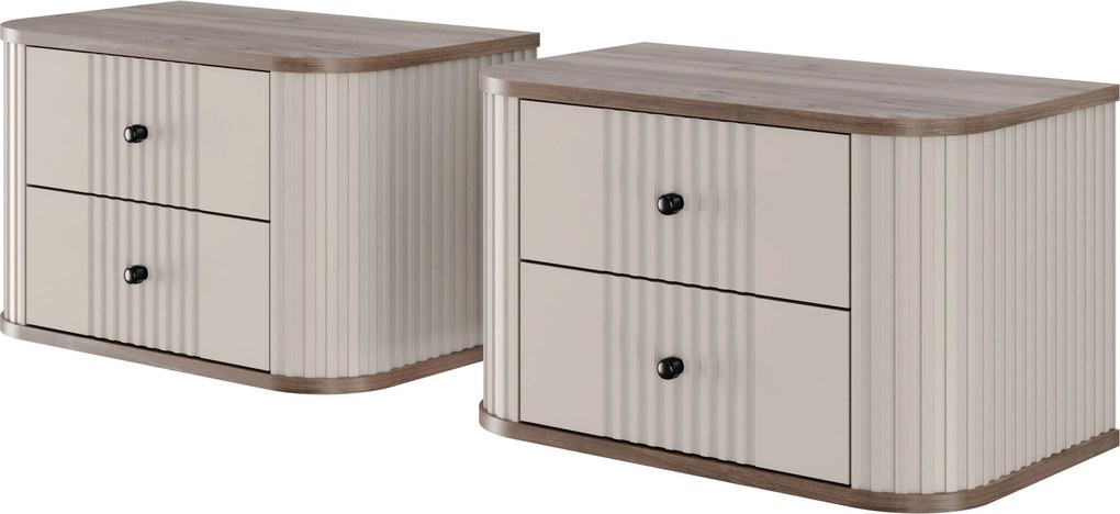 Set noptiere suspendat Vesper 56 cm - cașmir / nuc / mânere negre