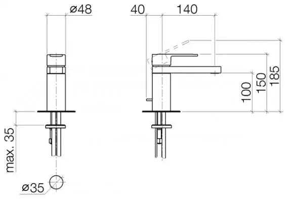 Baterie lavoar cu ventil pop-up, Villeroy&amp;Boch Just, crom, 33500965-00