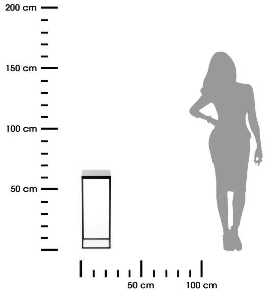 Suport pentru flori BASICLOFT 60x24 cm, negru