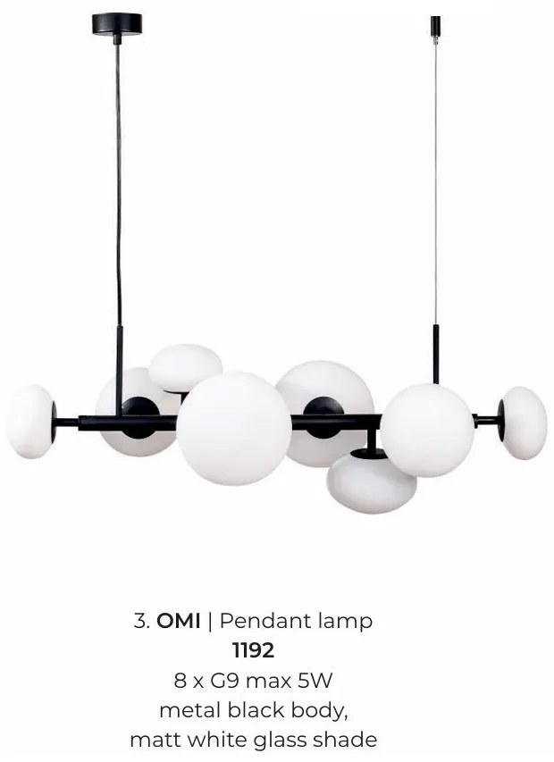 Lustra moderna cu 8 surse de lumina Omi negru