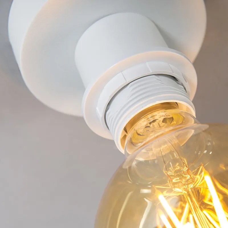 Plafoniera modernă alb mat cu abajur negru 45 cm - Combi