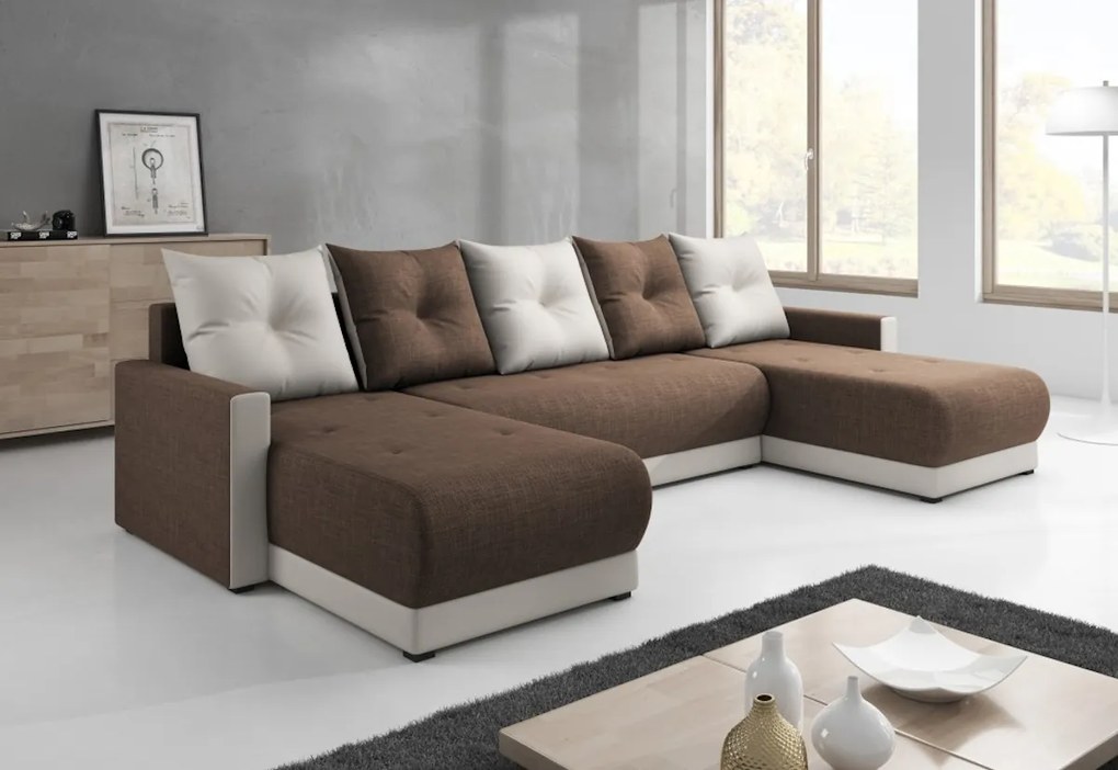 Supermobel Canapea în formă de U INSIGNIA, 286x146, Sawana, sawana05_01, gri/crem