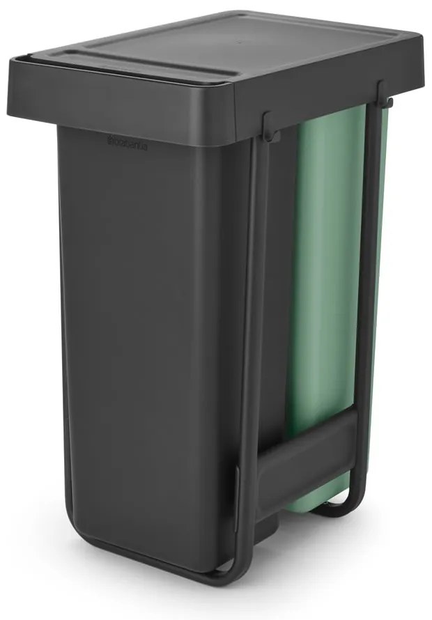 Coș de gunoi verde mentă/gri închis de reciclat/ încorporat din plastic 60 l Sort&amp;Go – Brabantia