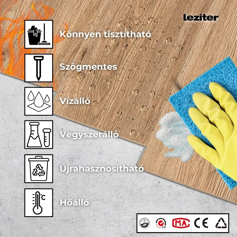 Pardoseală vinilică SPC Leziter Stejar Arctic 1220x180x4,5 mm 2.196/buc