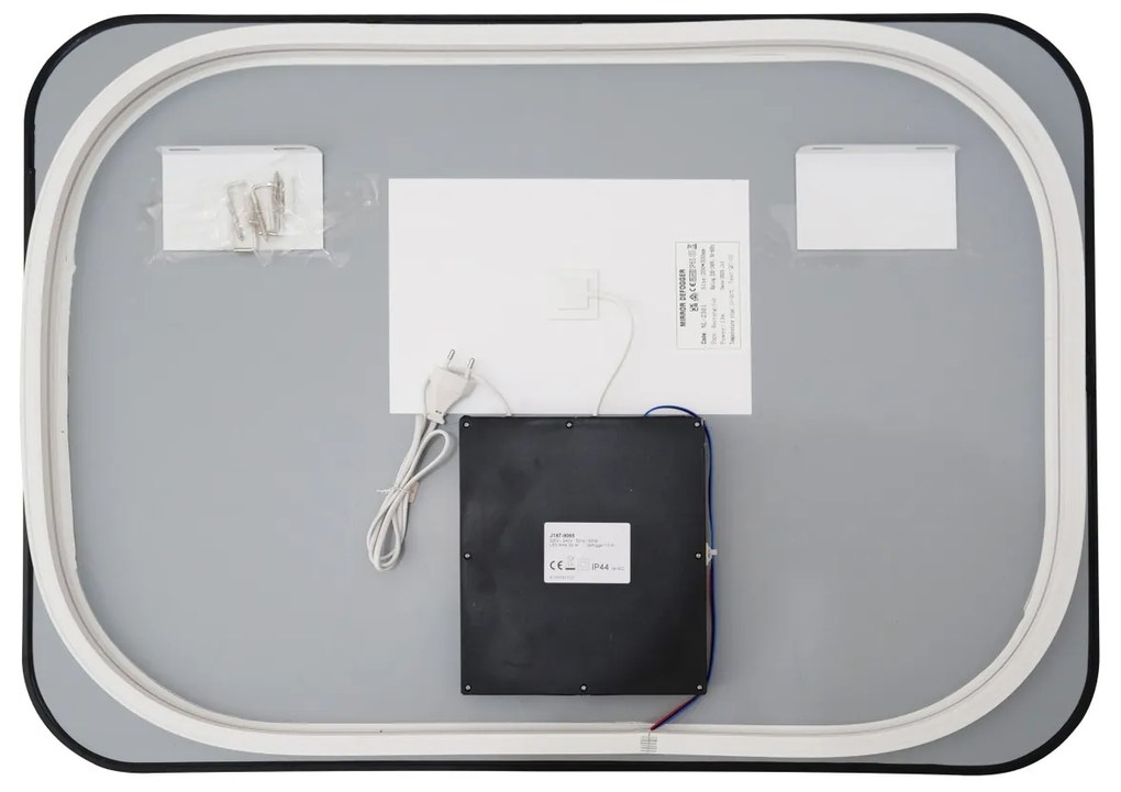 🪞 Oglindă LED cu Touch și Funcție Dezaburire – Ramă Negru, 90x65 cm, Model J187-9065 Smack