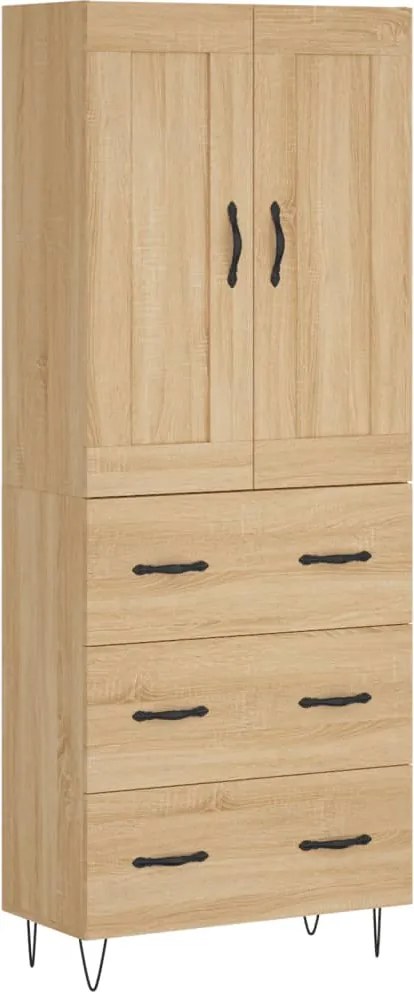 vidaXL Dulap înalt, stejar sonoma, 69,5x34x180 cm, lemn compozit