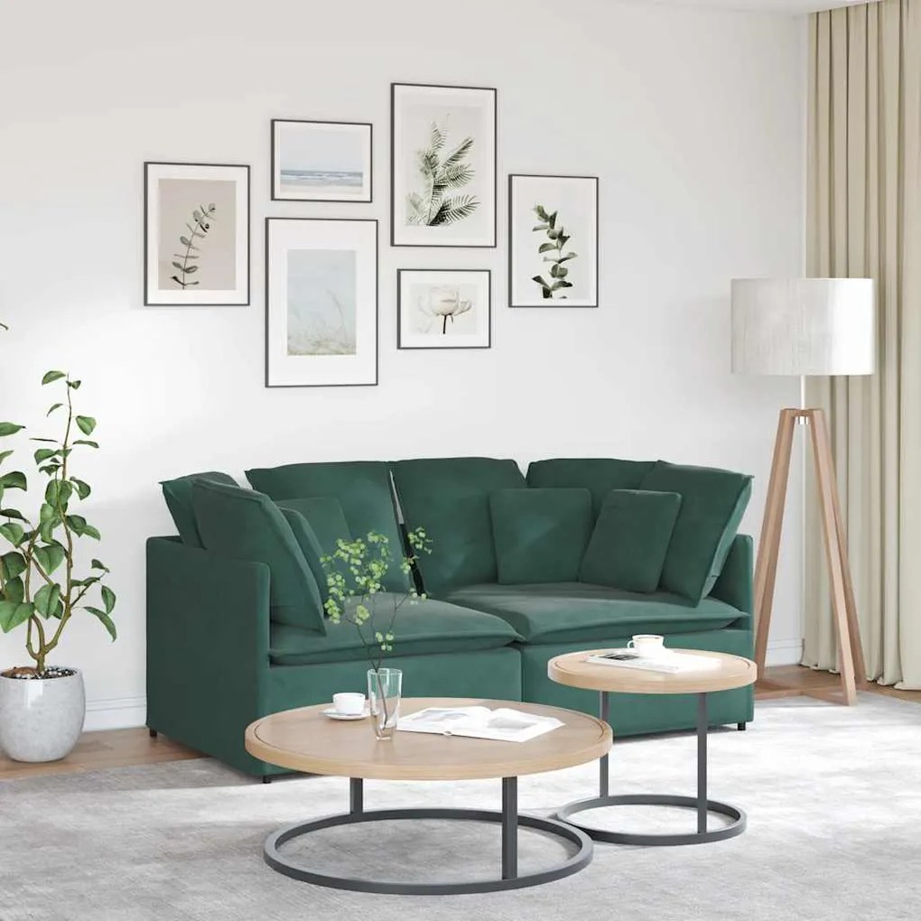 vidaXL Canapea modulară cu perne, verde închis, catifea