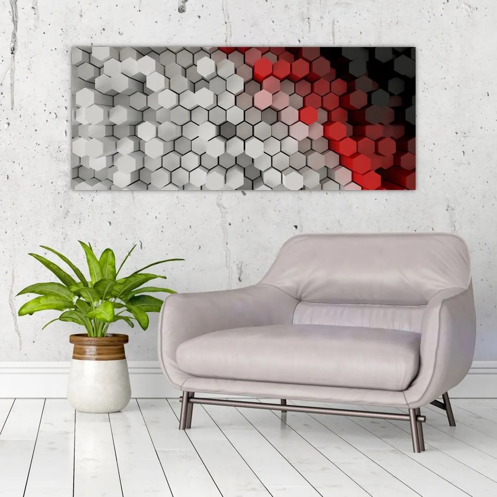 Tablou - 3D hexagoane (120x50 cm)