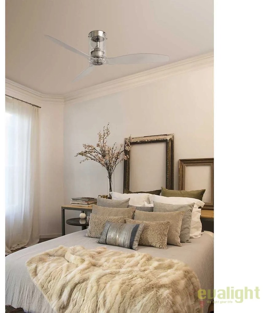 Ventilator de tavan modern cu telecomanda MINI TUBE FAN Transparent 33393