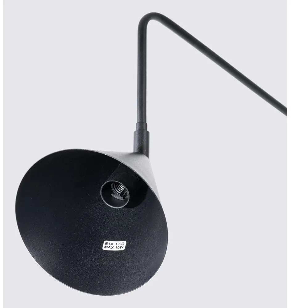 Aplică de perete neagră cu alimentare la priză Zylo – Sollux