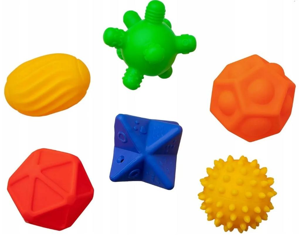Mingi/arici colorate, educative, senzoriale Hencz Toys, 6 bucăți într-o cutie
