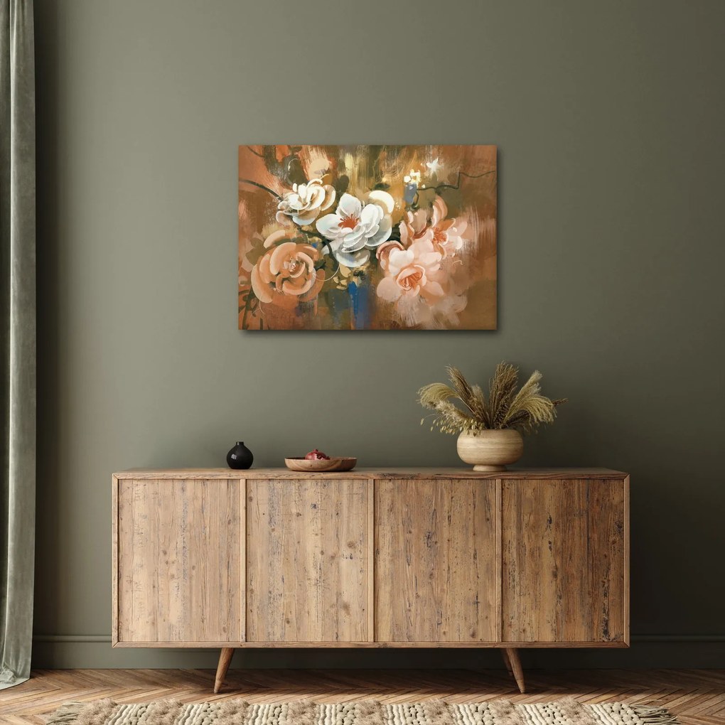 Tablou -Buchet de flori pictat (70x50 cm)