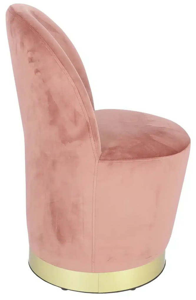 Fotoliu Glamour din catifea cu baza aurie, design elegant - ROZ FUCSIA