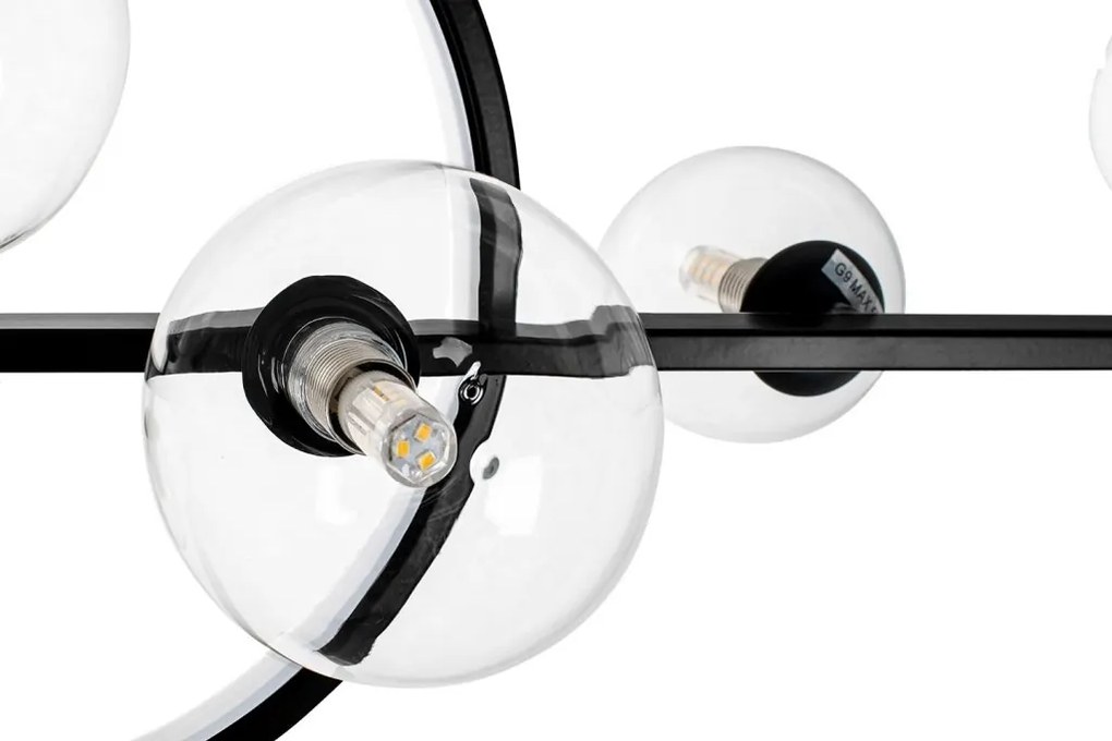 Lustra moderna cu 7 de surse de lumina si LED LINEA TWIN 90