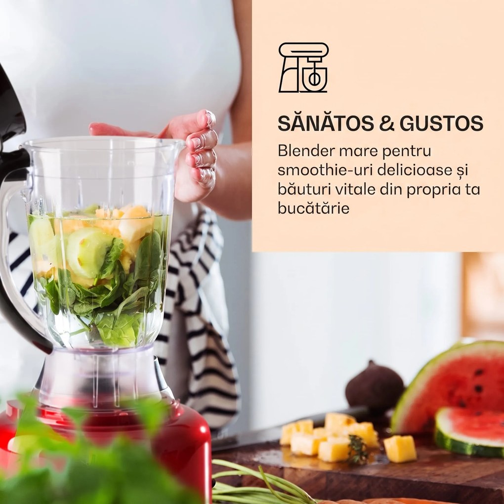 Klarstein Luca, mixer multifuncțional, 1000 W, 3 L, setare viteză continuă, 6 moduri