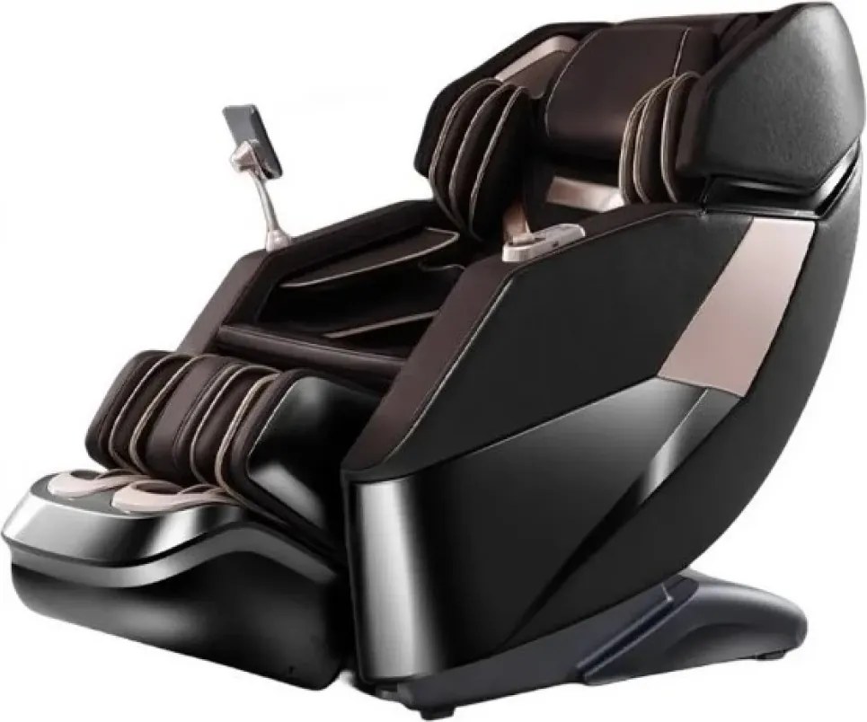 RESIGILAT- Fotoliu de masaj MAXIMUS, AI voce, Incalzire, Bluetooth, Display, Ecran tactil, Controler rapid cotiera, Zero Gravity, 2 Boxe, Moduri Automate, Suport Picioare extensibil, Piele Ecologica Premium, Negru