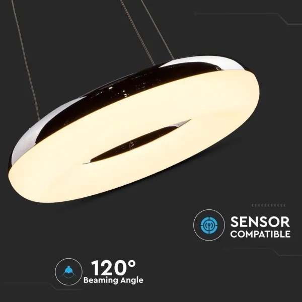 Lustră LED pe cablu LED/40W/230V 3000K d. 40 cm crom lucios