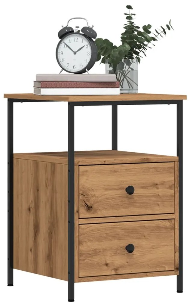 vidaXL Noptiere 2 buc. stejar artizanal, 34x35,5x50 cm, lemn prelucrat