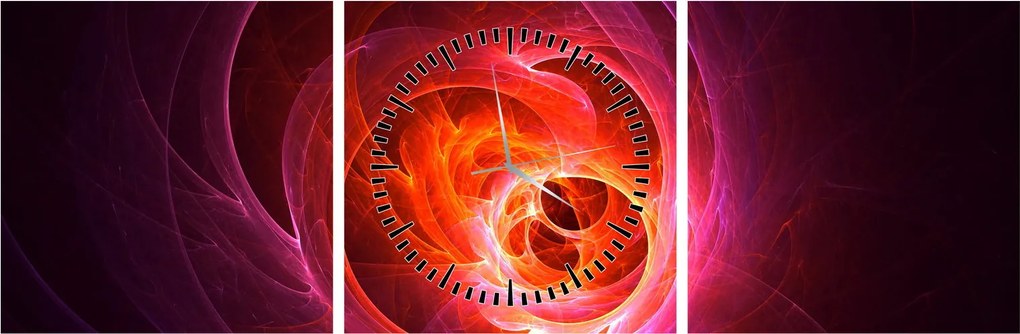 Tabloul modern cu abstracțiune roz (cu ceas) (90x30 cm)