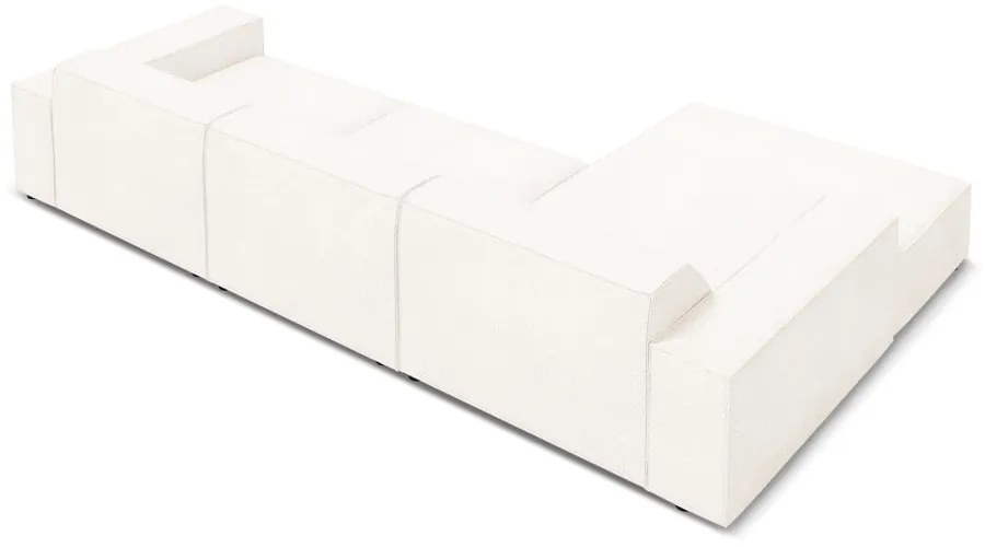 Colțar bej cu tapițerie bouclé (pe partea stângă) Jodie – Micadoni Home