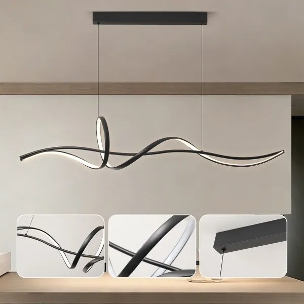 BRILAGI - Lustră LED cu funcție de dimare, suspendată pe cablu SIGNATURE LED/55W/230V 120x23 cm neagră + telecomandă