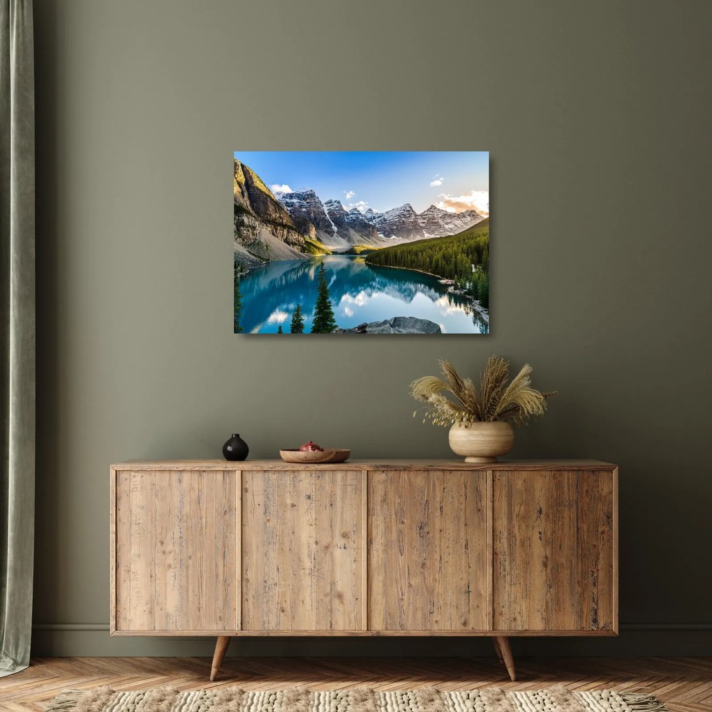 Tablou pe sticlă - Kanada. Parcul național Banff, Moraine Lake (70x50 cm)