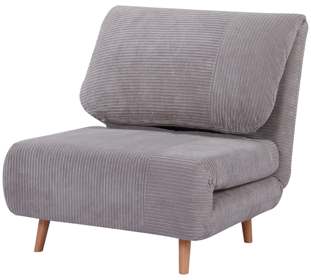 HOMCOM Canapea Pat 2 în 1 pentru Oaspeți, suport de gât reglabil, Cord 82 cm x 89 cm x 83 cm Gri deschis | Aosom Romania
