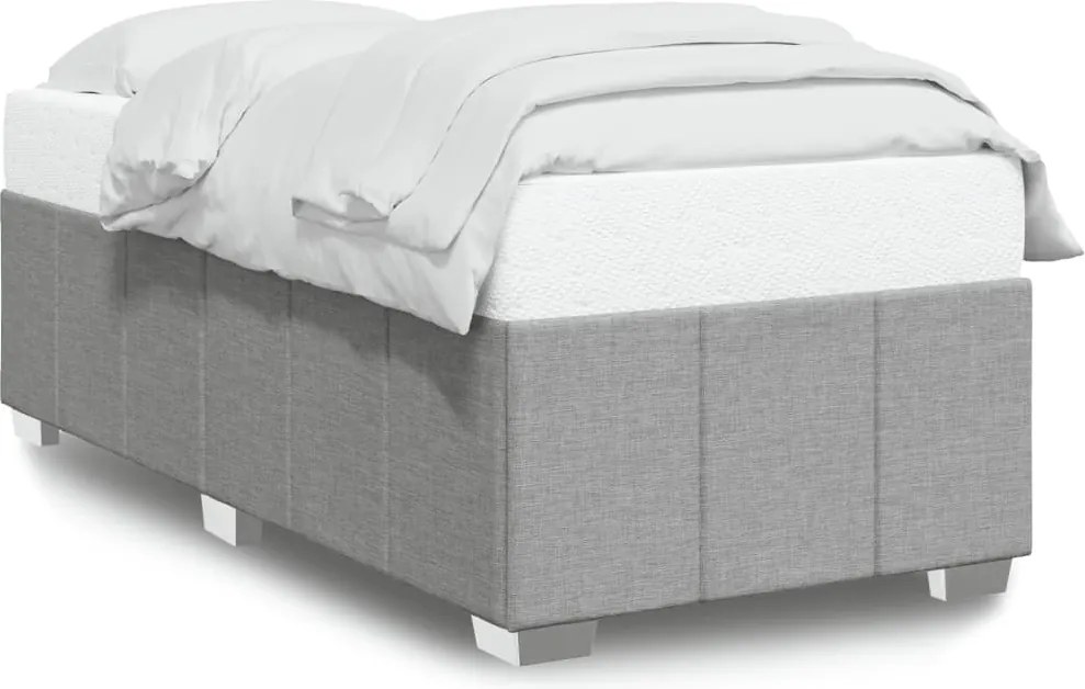 vidaXL Cadru de pat fără saltea, gri deschis, 90x200 cm, textil