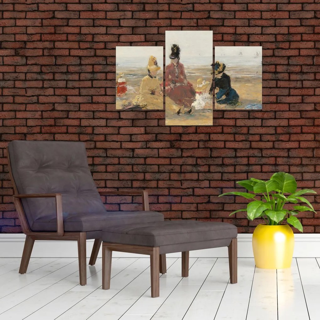 Tablou - Eugène Boudin, On the Beach, Trouville, reproducere (90x60 cm)