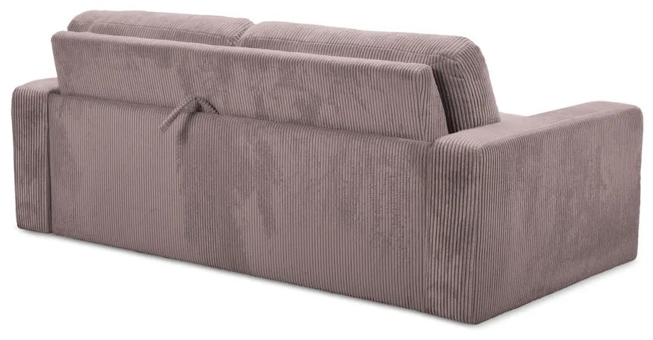 Canapea roz prăfuit extensibilă cu tapițerie din catifea reiată 195 cm Nona – Makamii