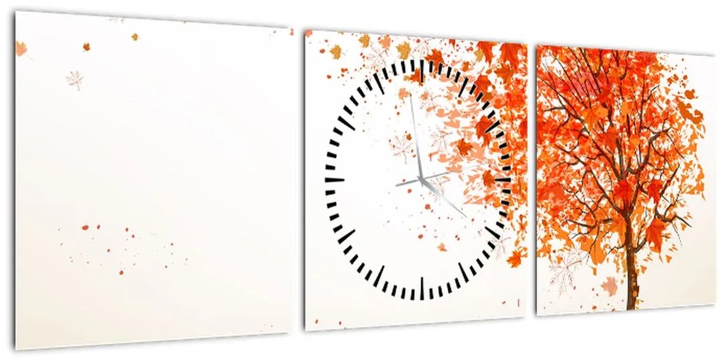 Tablou - Copac în vâmnt (cu ceas) (90x30 cm)