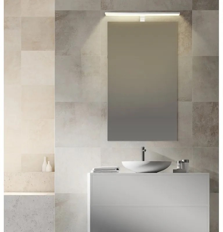 Aplica LED pentru baie design modern IP44 Jaime argintiu, opal