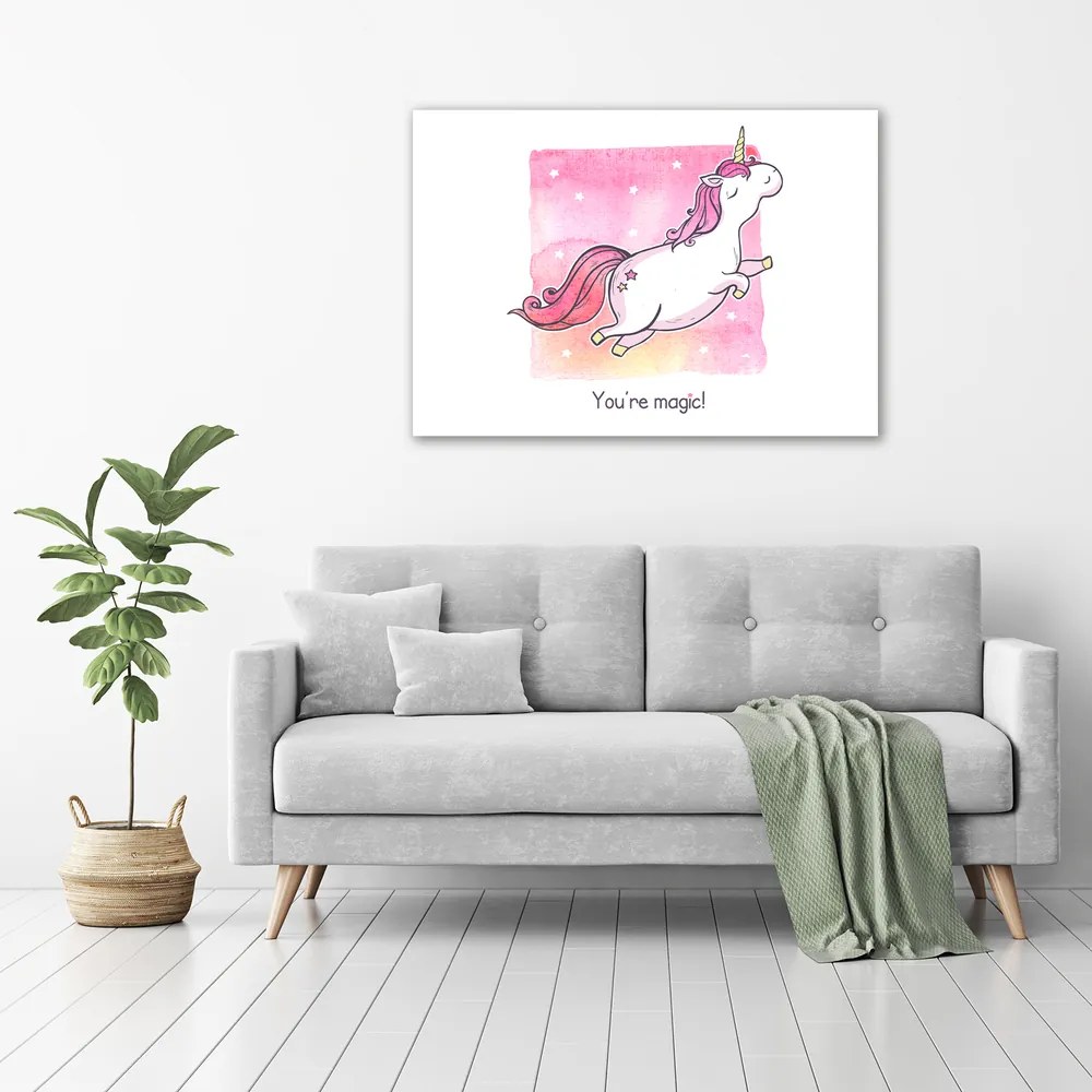 Tablouri tipărite pe pânză Unicorn roz