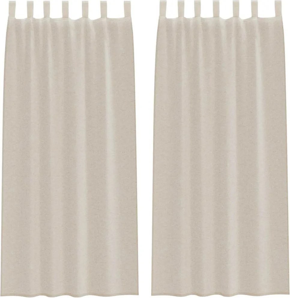 vidaXL Cortină din Voile 2 pcs Nisipiu 260 x 140 cm Poliester
