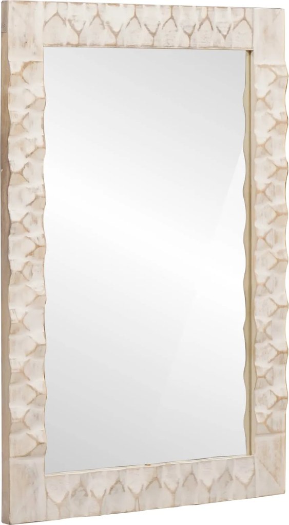 vidaXL Oglindă pentru baie Finisaj Alb Spălat 50 x 70 x 2,5 cm