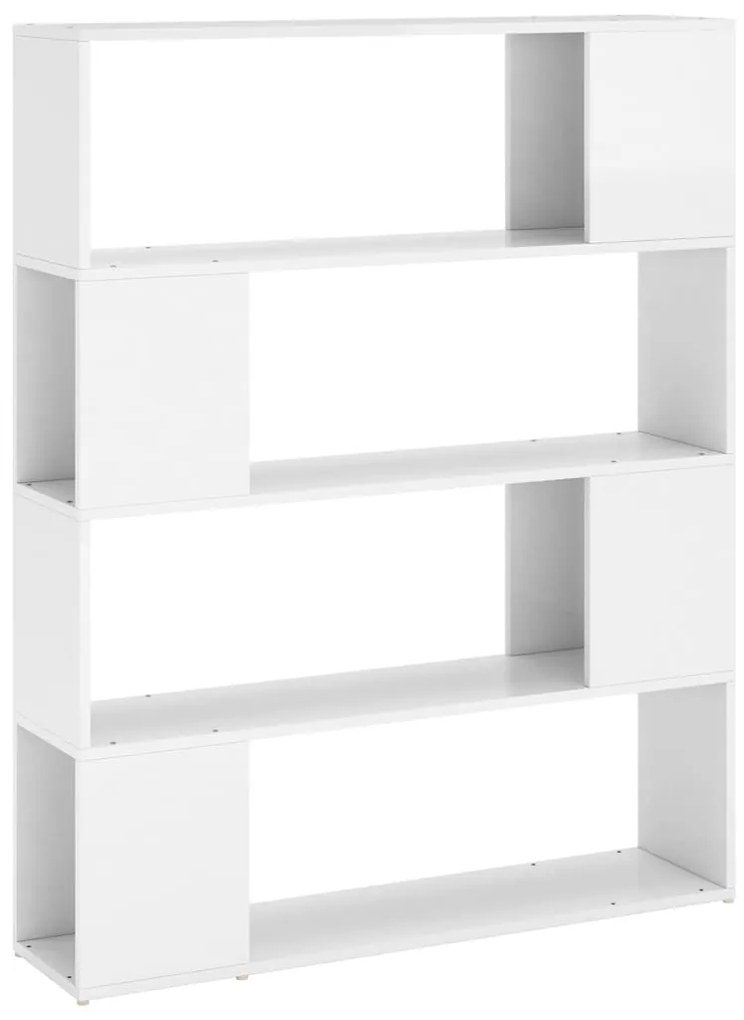 809194 vidaXL Bibliotecă/Separator cameră, alb extralucios, 100x24x124 cm
