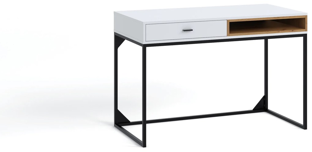 Masă PC Oliver PC (Alb + Stejar artisan). 1051805