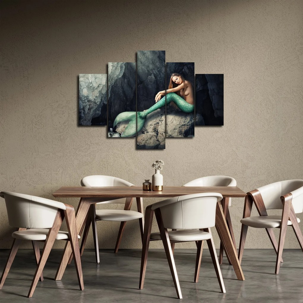 Tablou - Sirena pe stâncă (150x105 cm)