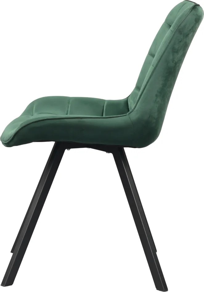 Scaun de luat masa, ţesătură Velvet verde închis/negru, SAMIRA